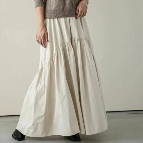 tiered gathered flowy skirt　MA1722