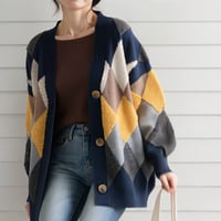 argyle texture knit cardigan　MA1763