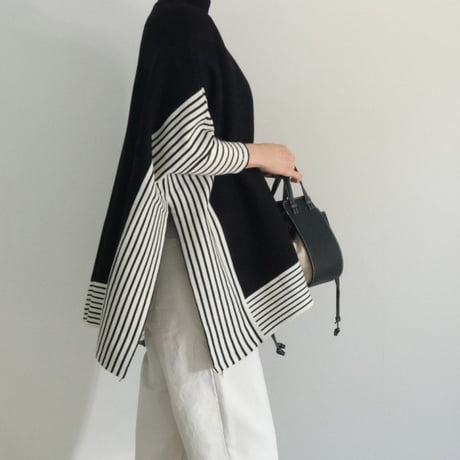 modern asymmetric poncho　MA1844