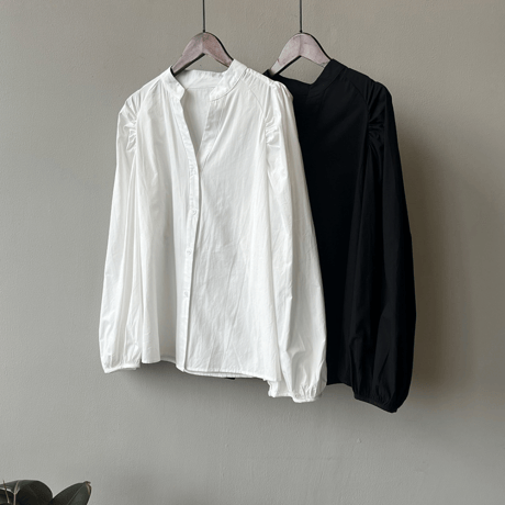 band collar puff sleeve blouse　MA1623