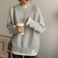【即納】faux layered knit tops　MA1306