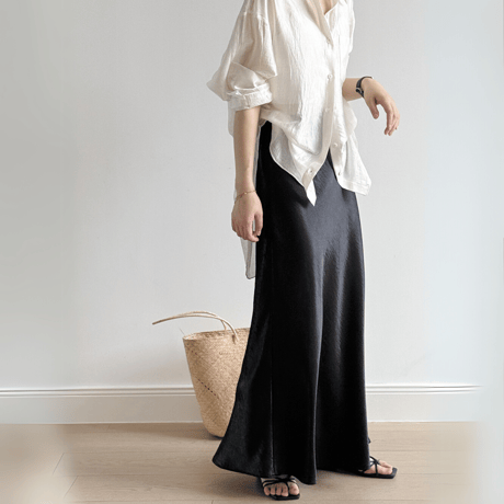 shiny silky skirt　MA1570