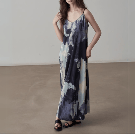 abstract print camisole onepiece　MA1429