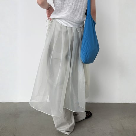 pleated waist tulle half skirt　MA1912