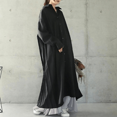 backpleats long shirt dress　MA1641