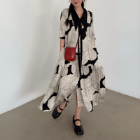 abstract pattern flowy onepiece　MA1456