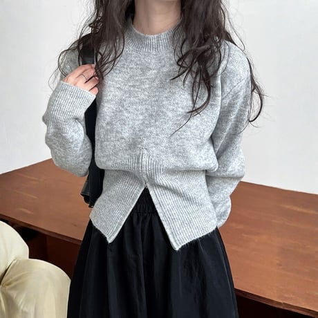 zip-hem knit pullover　MA1706