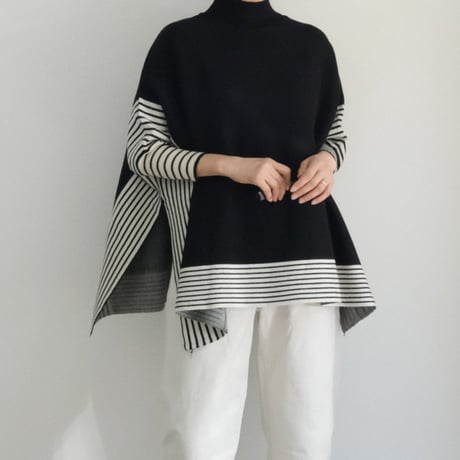 modern asymmetric poncho　MA1844