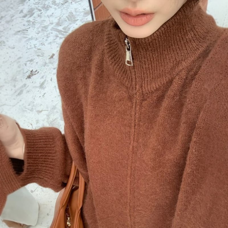 stand zip knit jacket MA1755 | MaiA