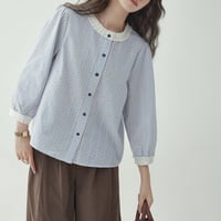 small flower striped designed blouse　MA1172