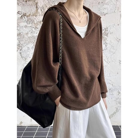 sailor collar knit pullover　MA1123