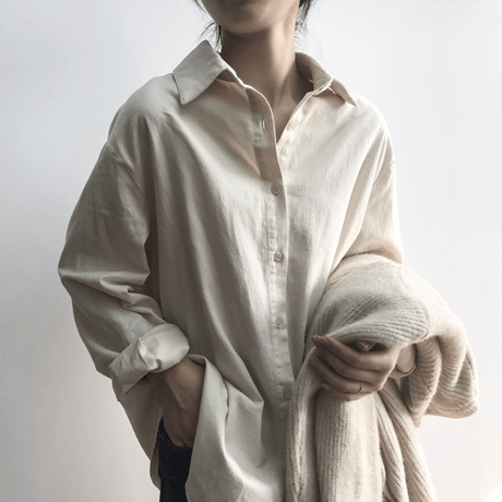 oversized cotton button down shirt　MA1634