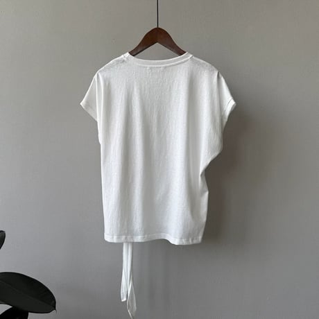 side ribbon french sleeve tops　MA1974