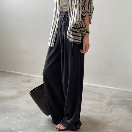 ribbon waist wide pants　MA1575