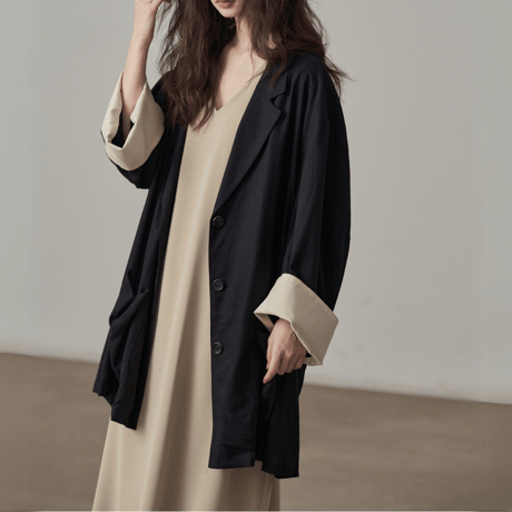 relaxed shoulder v-neck dress　MA1384