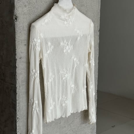 lace floral mesh base layer blouse　MA1868