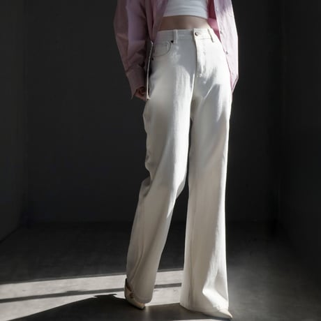 ivory stretch wide flare pants　MA1919