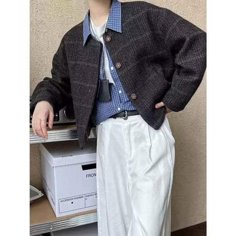 retro check short jacket　MA1147