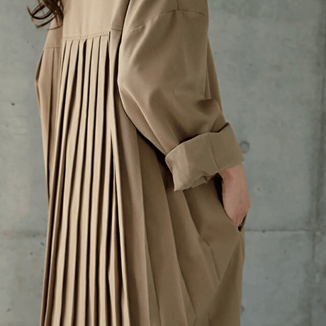 backpleats long shirt dress　MA1641