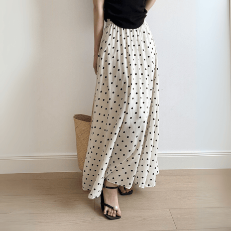 polka dot flare skirt　MA1545