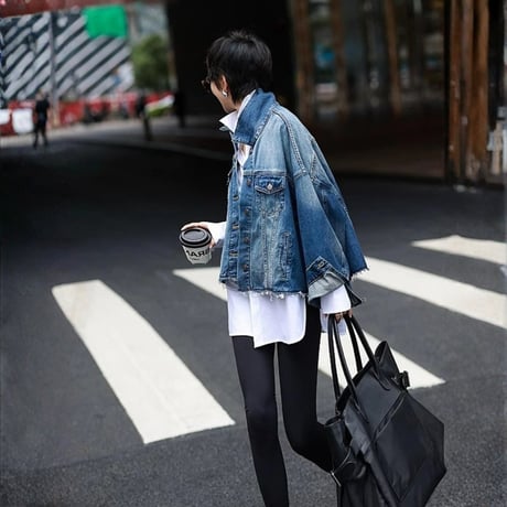 relaxed cut-off denim jacket　MA1748