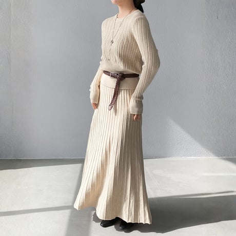 slimming rib knit two-piece set　MA1699