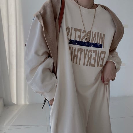 oversized denim panel sweatshirt dress　MA1845
