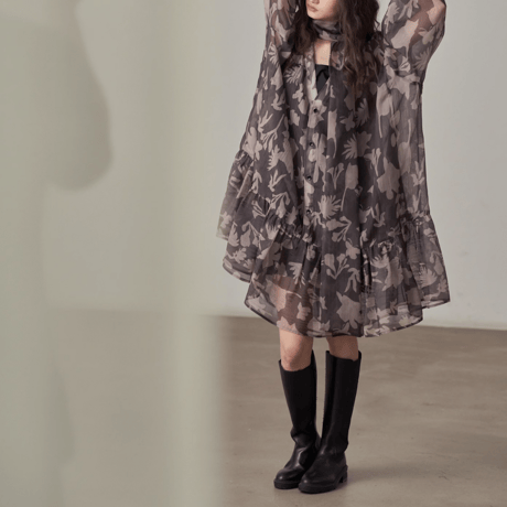neck choker floral One-piece　MA1395