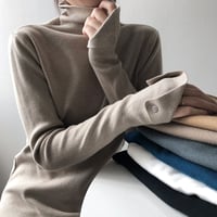 sleeve button turtleneck knit　MA1315