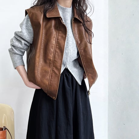 zip-hem knit pullover　MA1706