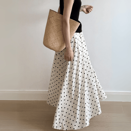 polka dot flare skirt　MA1545