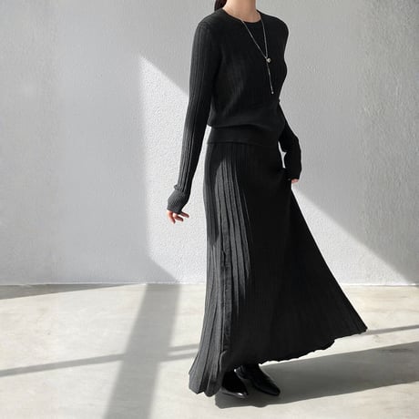 slimming rib knit two-piece set　MA1699