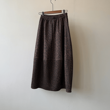 retro leopard flare midi skirt　MA1601