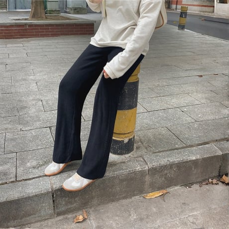 cable line knit straight pants　MA1762