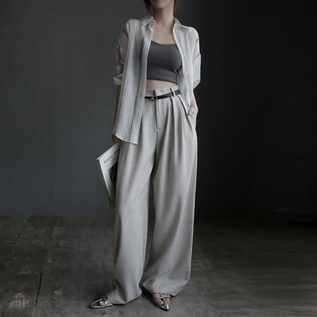 high waist drape commuter pants 　MA1675