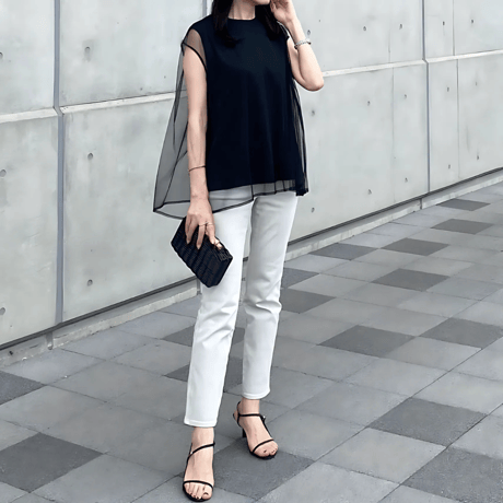 sheer layered frenchsleeve top　MA1568
