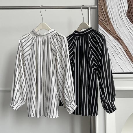 ribbon striped 2way blouse　MA1184