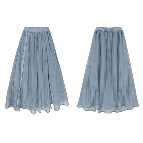 sheer texture loose blouse and skirt set　MA1861