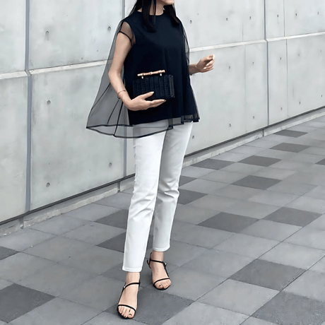 sheer layered frenchsleeve top　MA1568