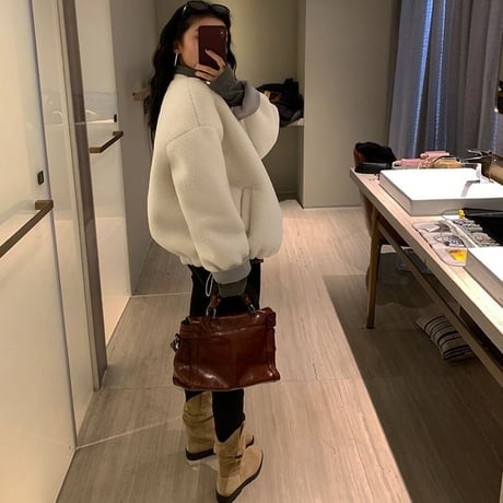 fleece collarless blouson　MA1295