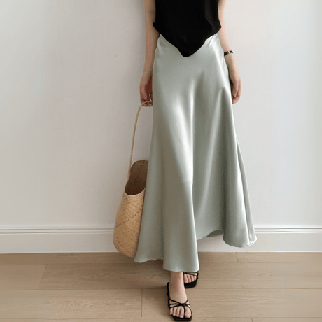 shiny silky skirt　MA1570