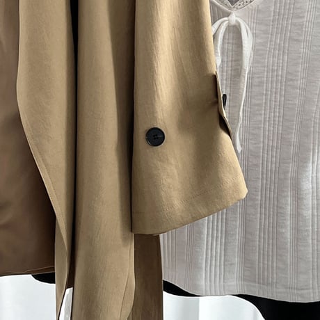 retro drape lapel oversized trench coat　MA1883