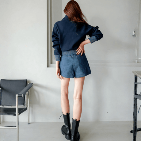 bi color knit denim jacket blouson　MA1839