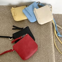 grain leather touch neck mini pouch　MA1899