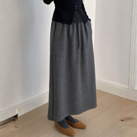 soft fleece a-line slit skirt　MA1729