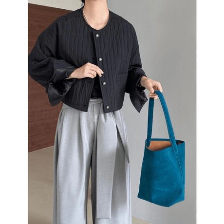 collarless casual short jacket　MA1150