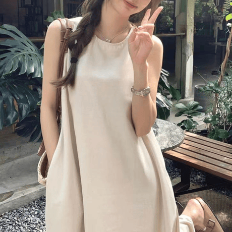 open‑back flare maxi dress　MA1583
