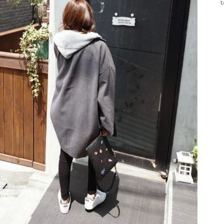 hooded layered loose coat　MA1751