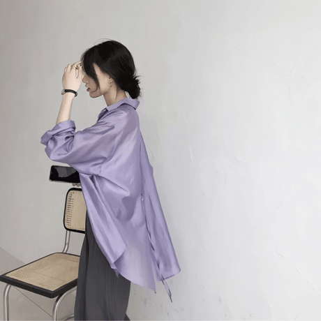sheer back open blouse　MA1564