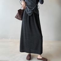 border knit flare skirt　MA1602